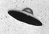 Grainy B&W image of supposed UFO, Passoria, Ne...